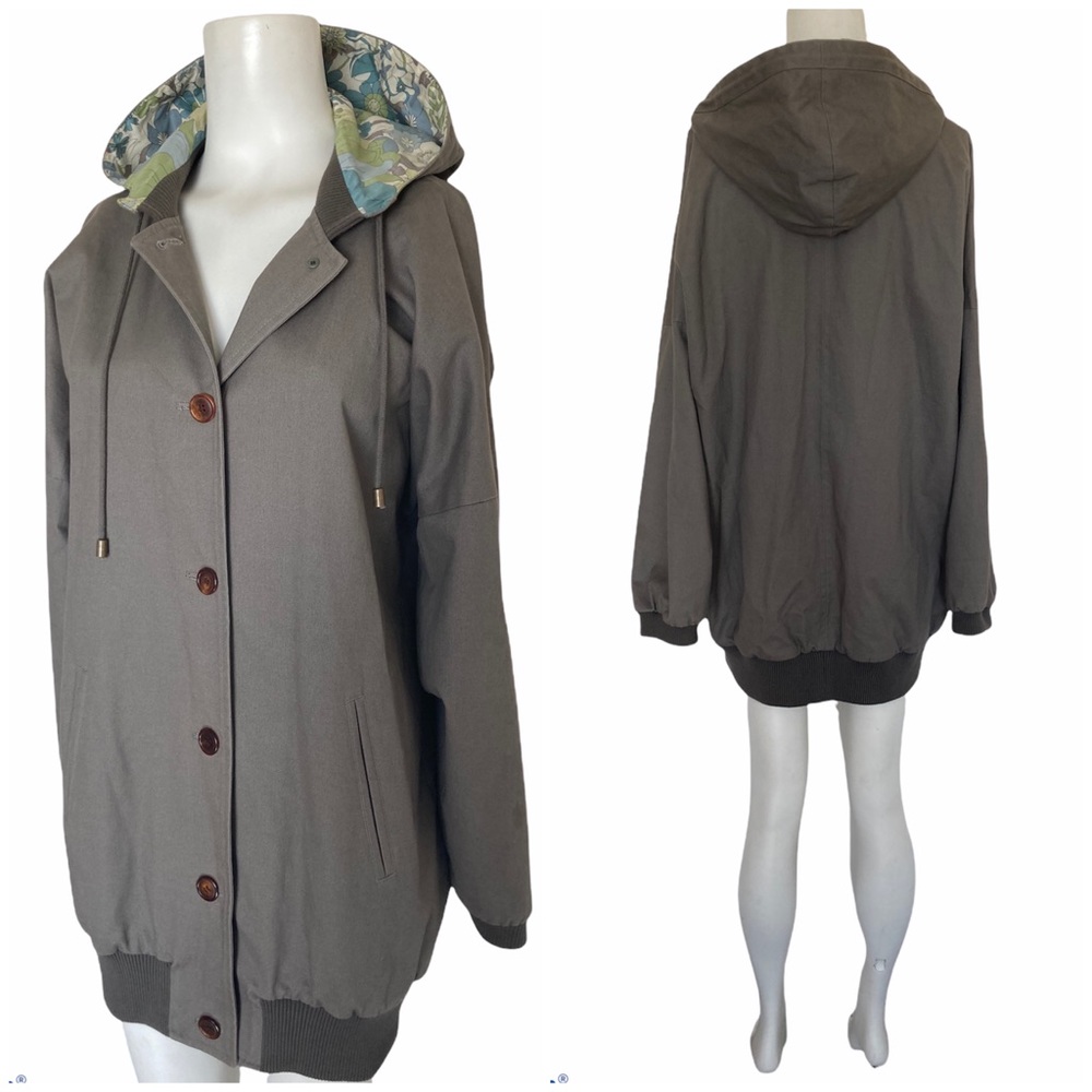 Eric Bompard Liberty Floral Lined Hooded Jacket Coat Sz 36
